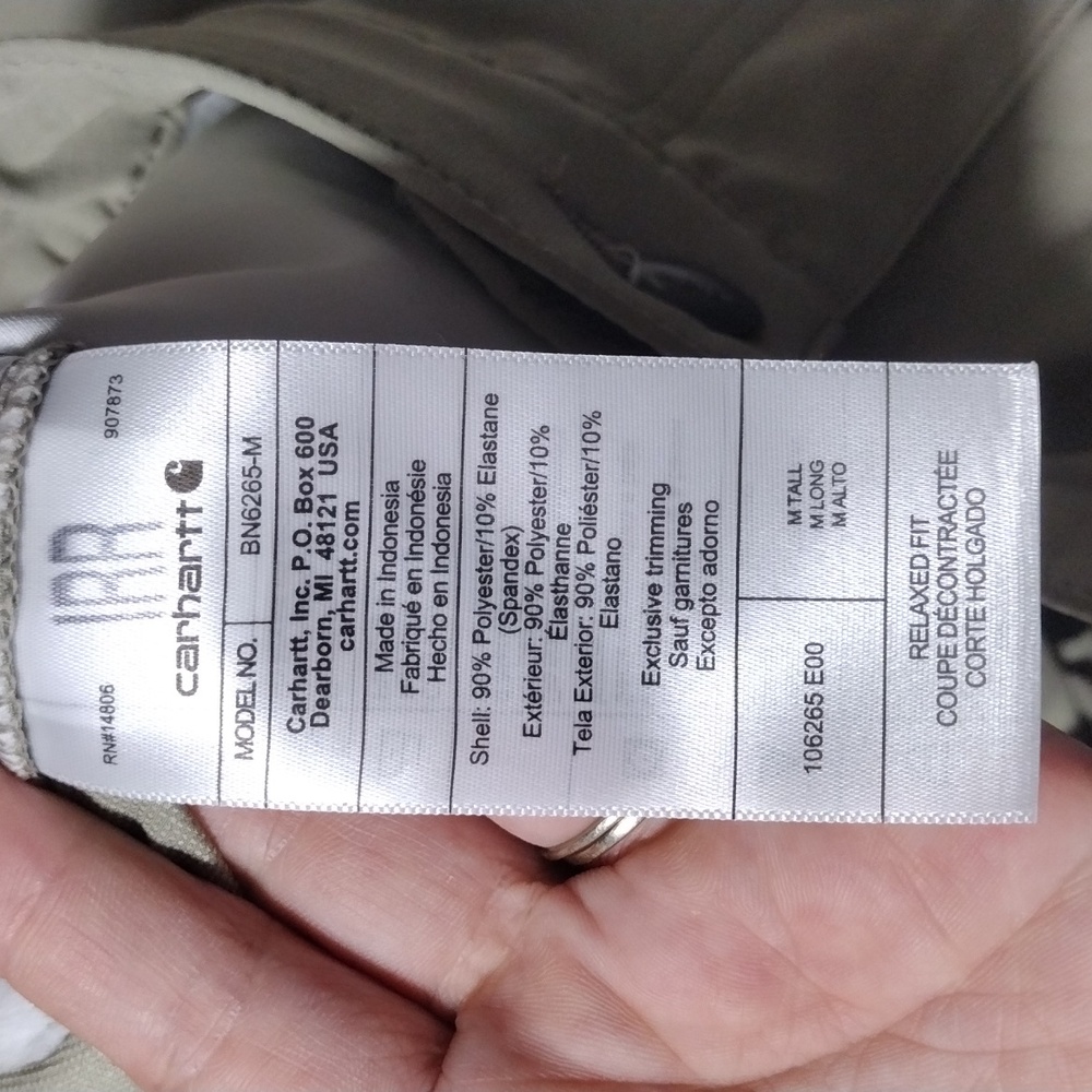 NWT Carhartt Force Sun Defender Pant Mens Size Medium Tall Relaxed Fit - Picture 8 of 10